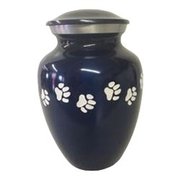 Blue Urn with White Paws